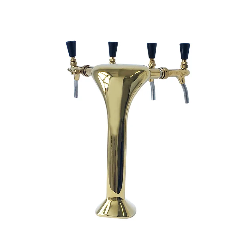 

GHO Direct Sales gold color cobra type Beer Tower With Beer Taps For Beer Party