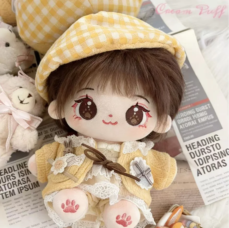 

20cm Kawaii Plush Doll Cartoon Cute Doll Can Change Clothes Collection Customization Figure Suit Stuffed Toy Girl Birthday Gift