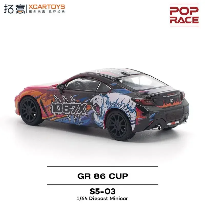 POPRACE 1:64 S5-03 GR86 1087X Team Zhang Zhanhe liga modelo de carro brinquedos presentes
