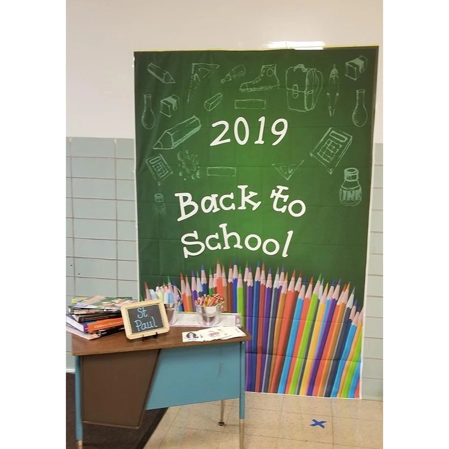 5x7ft School Backdrop Colorful Pencils Blackboard Vinyl Backdrops for Students Kids Photography Backdrops Photo Prop Background