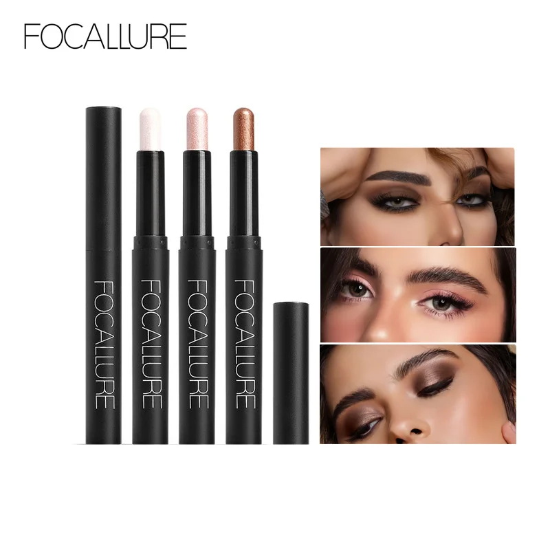 FOCALLURE Pearlescent Eyeshadow Pencil Stick 24 Colors Long Lasting Glitter Eye Shadow Pen Eyeliner Stick Eyes Makeup Cosmetics