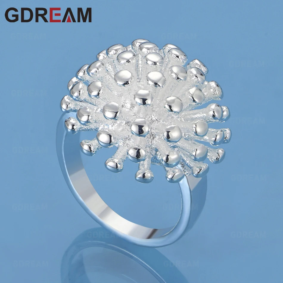 

GDREAM 925 Sterling Silver 5-10# Coral Ring For Women, Exquisite And Cute Wedding Party Jewelry