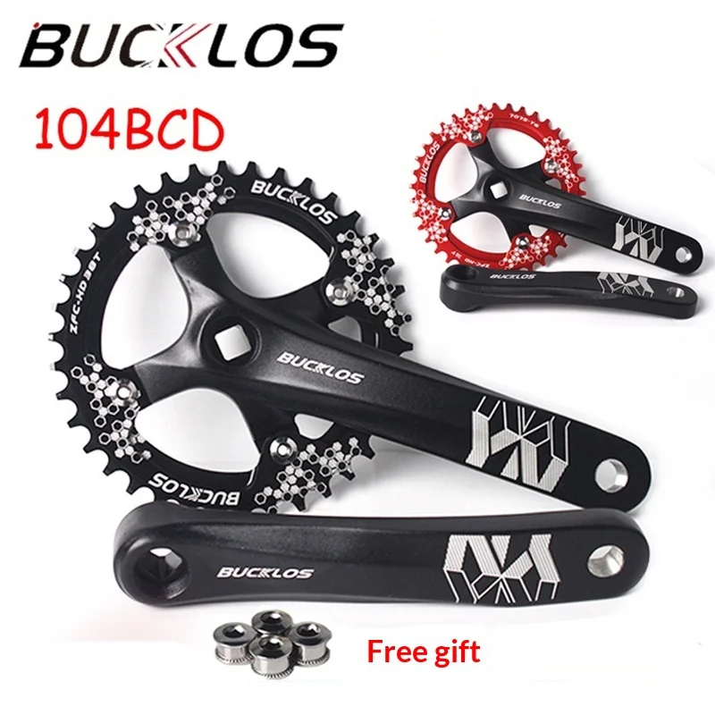 

Bucklos Mountain Bike Crankset Narrow Wide Single Chainring 104bcd 170mm Square Hole 32t To 42t Bicycle Parts For Mountain Bike
