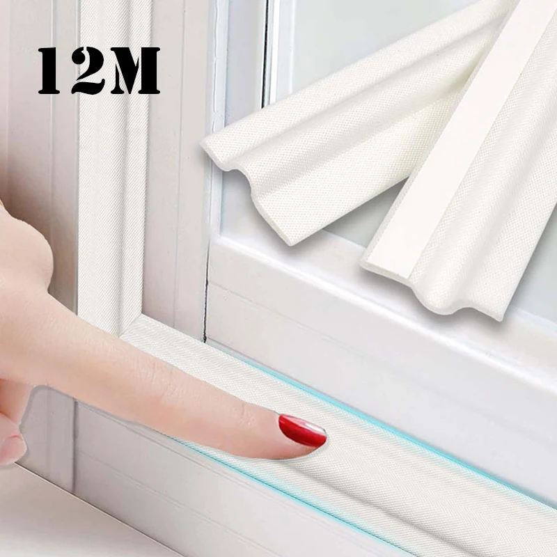 

12m Window Weather Stripping Door Seal Strip Window Insulation Weather Strip Draft Stopper for Doors Bottom and Side Gap Blocker