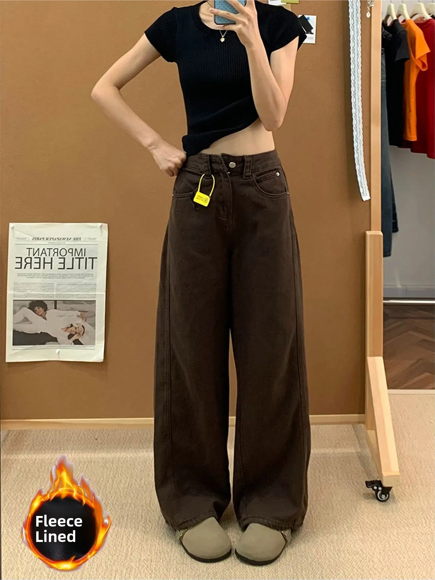 

Американские широкие джинсы Sle Thiened Fce, женские осенне-зимние новые узкие прямые брюки-трубы Sle Pear Ape