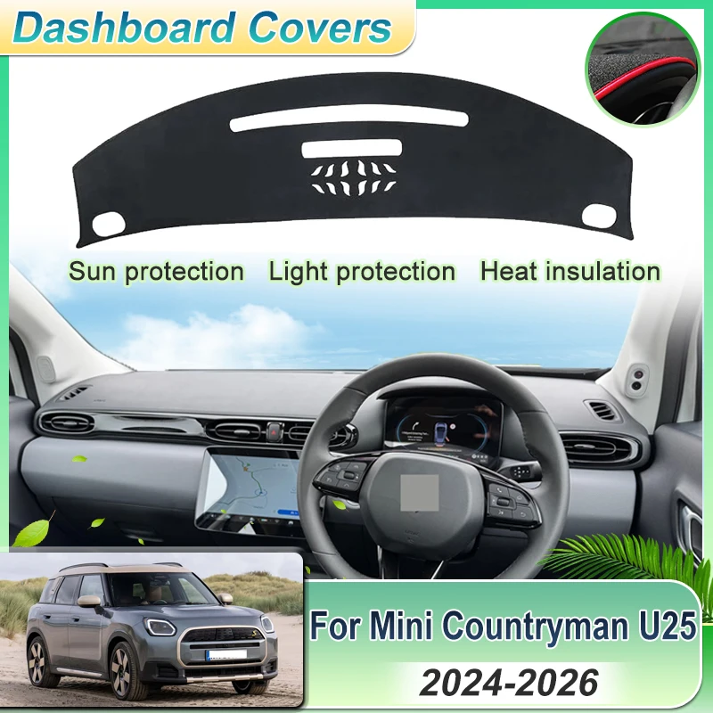 

Flannel Anti UV Slip Mat Car Dashboard Cover Pad For Mini Countryman U25 2024 2025 2026 Auto Accessories Dashmat Sunshade Carpet