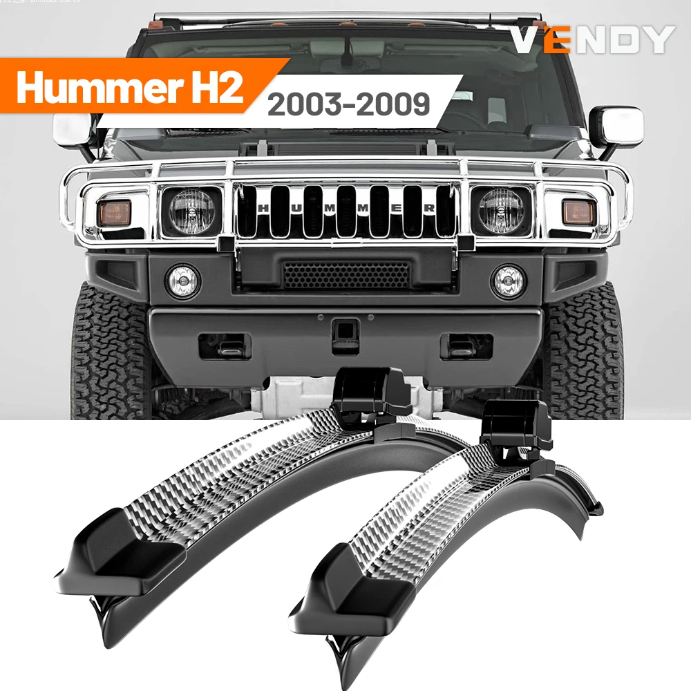 Für Hummer Hummer H2 2003-2009 2004 2005 2006 2007 2008 2 Stück Frontscheibenwischerblätter Scheibenwischer Kohlefaser und Schwarz