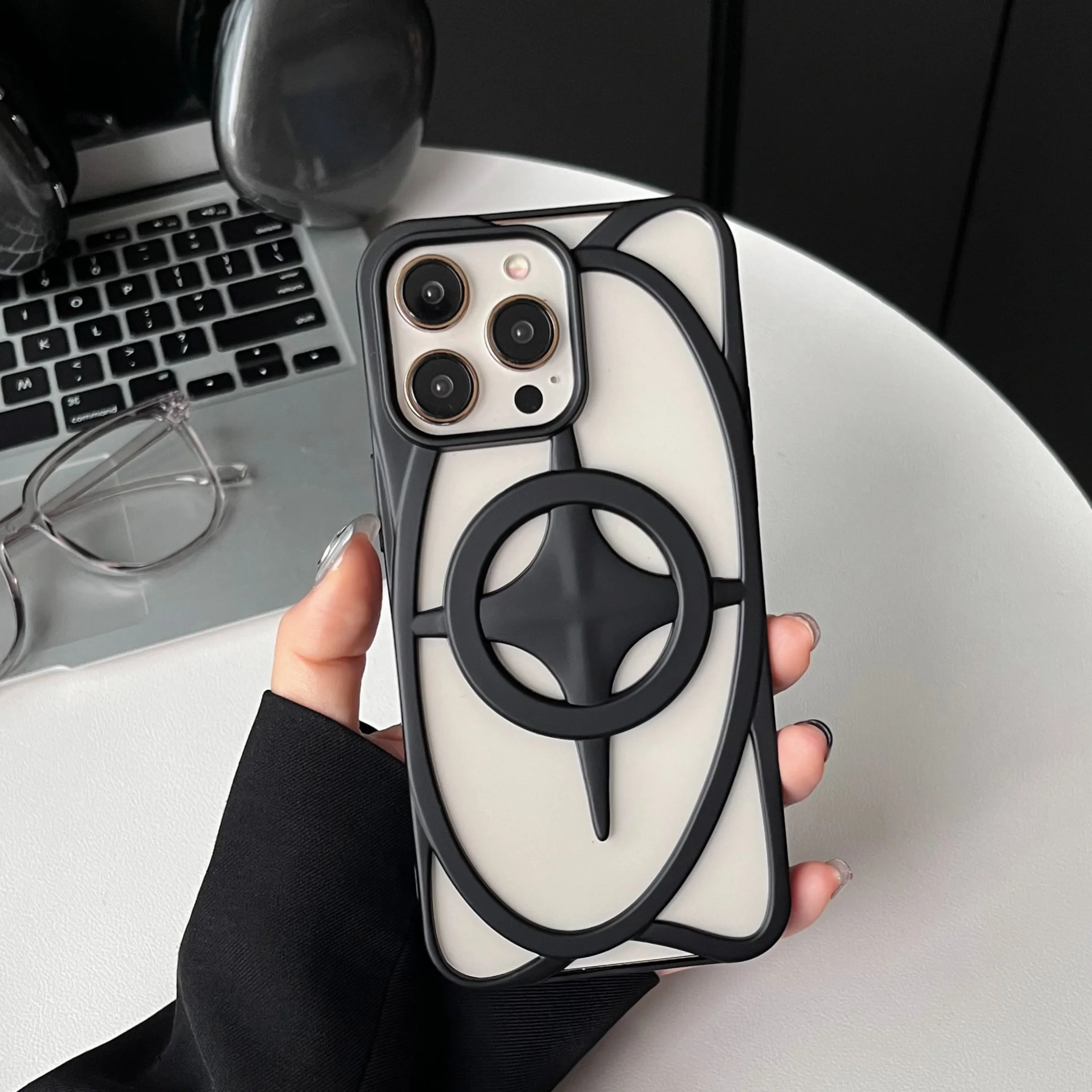 Mode 3D Hohl Stern Magnetische Matt Fall Für iPhone 16 15 14 13 12 11 Pro Max Plus Magsafe Wärmeableitung Matte Abdeckung