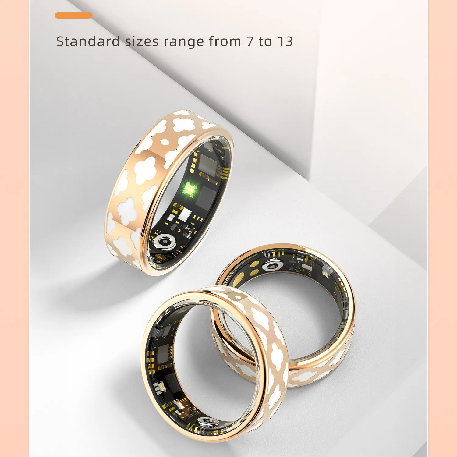 New Women Smart Ring IP68 Waterproof Heart Rate Blood Pressure Caring For Family Sport Remote Control Photography Lady Rings