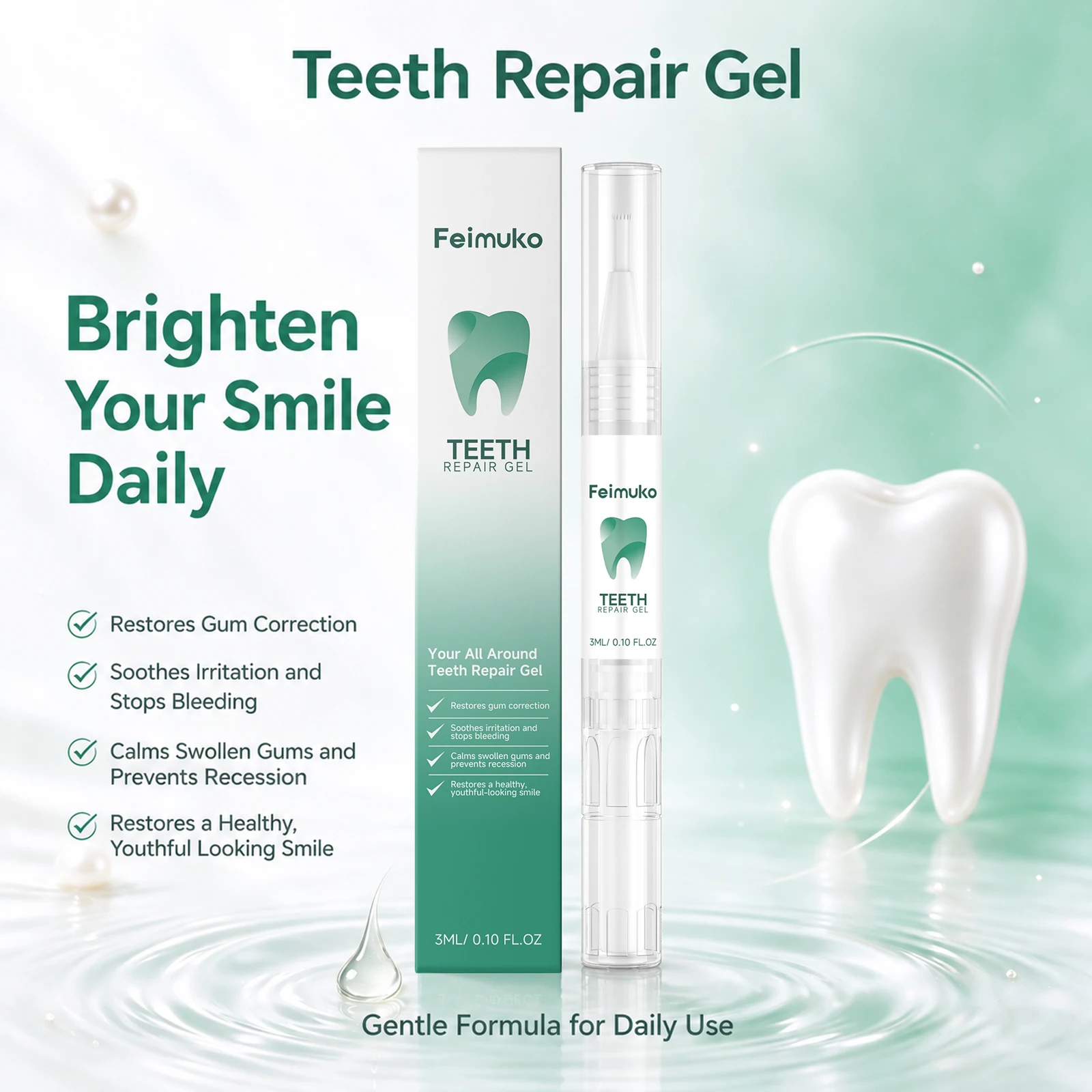 Teeth Repair Gel Pen Teeth Stain Tartar Remover,Anti-Cavity Whitening Teeth Gum Protect Gel Dental Hygiene Oral Care Tool