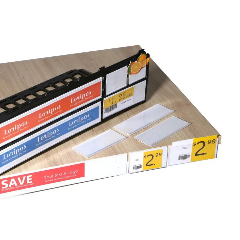 40 قطعة من البضائع البلاستيكية سعر المتكلم علامة عرض شرائط البيانات البلاستيكية حامل قصاصة الرف رف لاصق