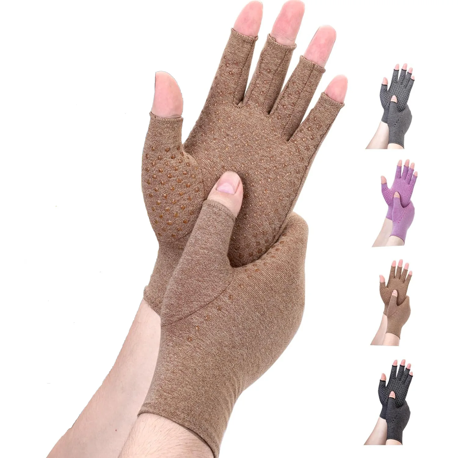 

1 Pair Half Finger Compression Gloves Paired With Anti Slip Pressure Daily Work Sports Suitable For Men And Women ﻿