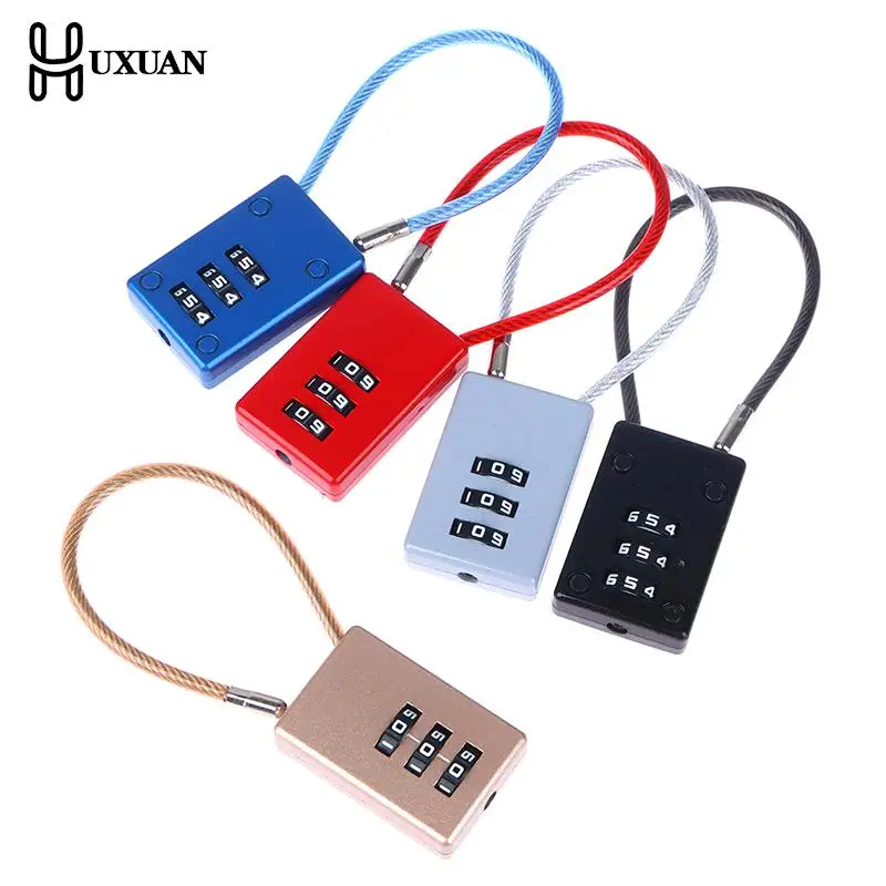 HSS Upgrade Lock Head Hard To Break Wire Rope Password Code Lock Backpack Trolley Case Pen Bag Padlock Drop Shipping