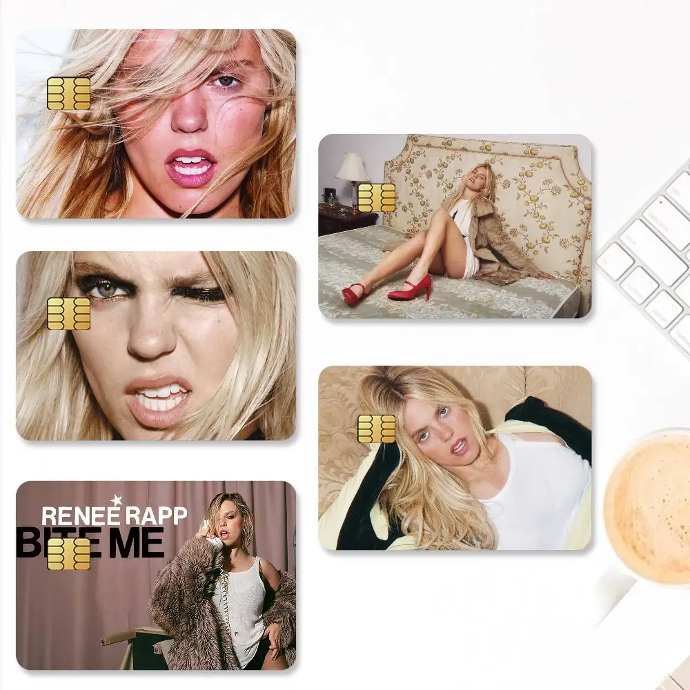 ملصقات بطاقات الائتمان من Singer Renee Rapp Bite me من أجل Bank Bus Metro 4 قطع هدية لفيلم الغلاف