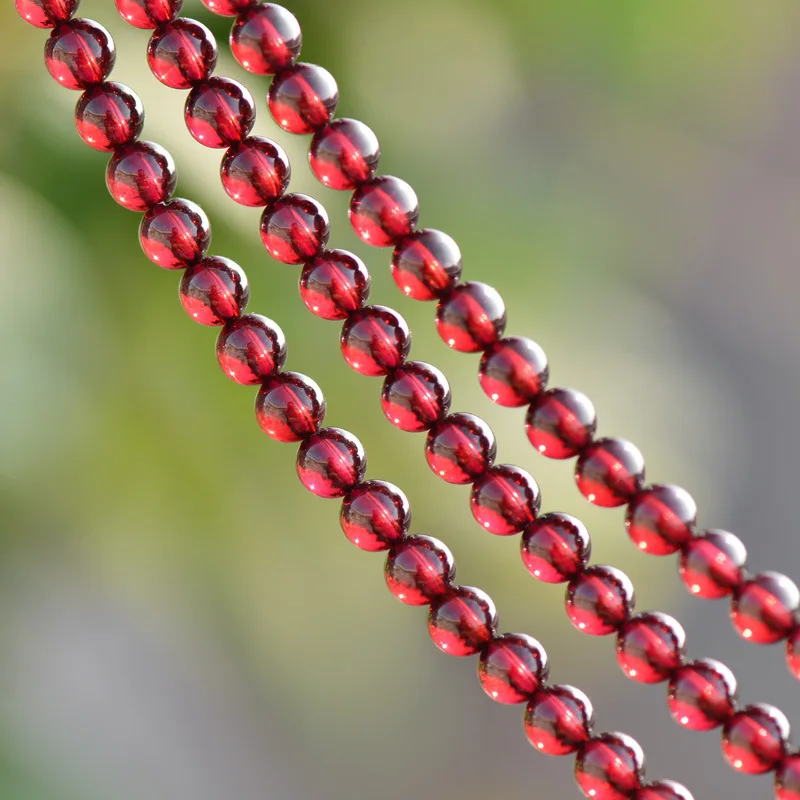 

Joanlyn Grade 5A Natural Garnet Beads 4mm-6mm Fiery Cherry Red NOT Dyed Smooth Polished Round 15.4 Inch Strand GA05