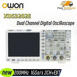 OWON XDS3202E 8 bit oscilloscopio digitale a doppio canale 200MHz 1GS/s 40M lunghezza di registrazione 56,000 wfms/s 8 pollici 2 + 1 opzioni esterne