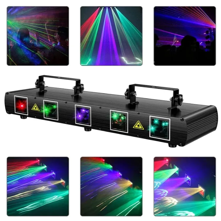 forRGB Animation Line Array Laser Beam Bar With 20kpps Scanner 5 Head Laser For KTV Nightclub