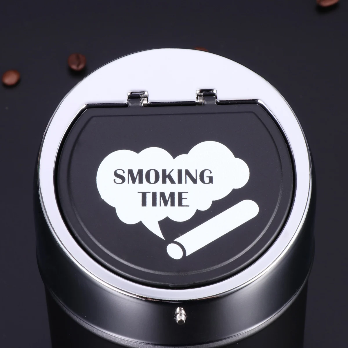 

Stainless Steel Ashtray Holder for Cigarette Ash Black Desktop Modern Design Easy Clean Smokeless Gift Indoor Home Use