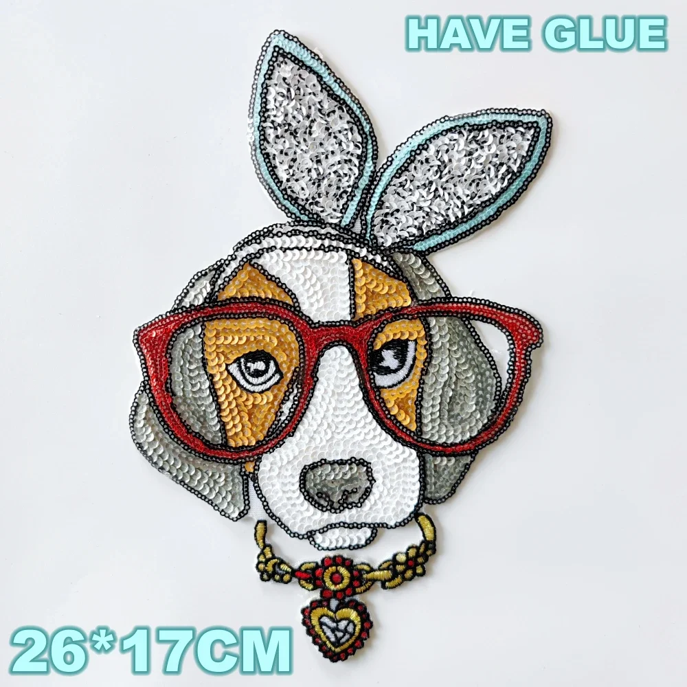 embroidery sequined letter patch,embroidered dogs badges,animal cartoon appliques cat patches for clothing DIY accessory WF22832