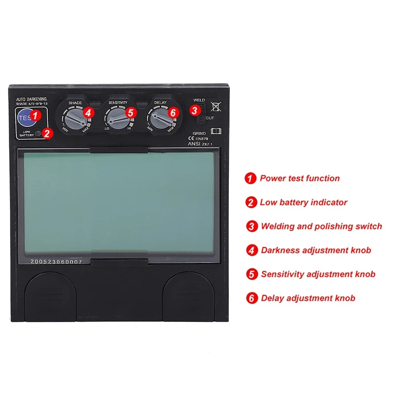 Lentille de soudage solaire à gradation LCD automatique, casque de soudage, lunettes filtrantes, panneau de remplacement