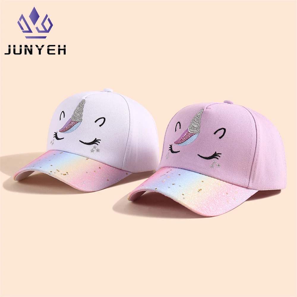 Cartoon Cute Baseball Cap For Girls Baby Sun Hats Casual Hip Hop Snapback Caps Unicorn Sport Travel Hiking Hat For Kids