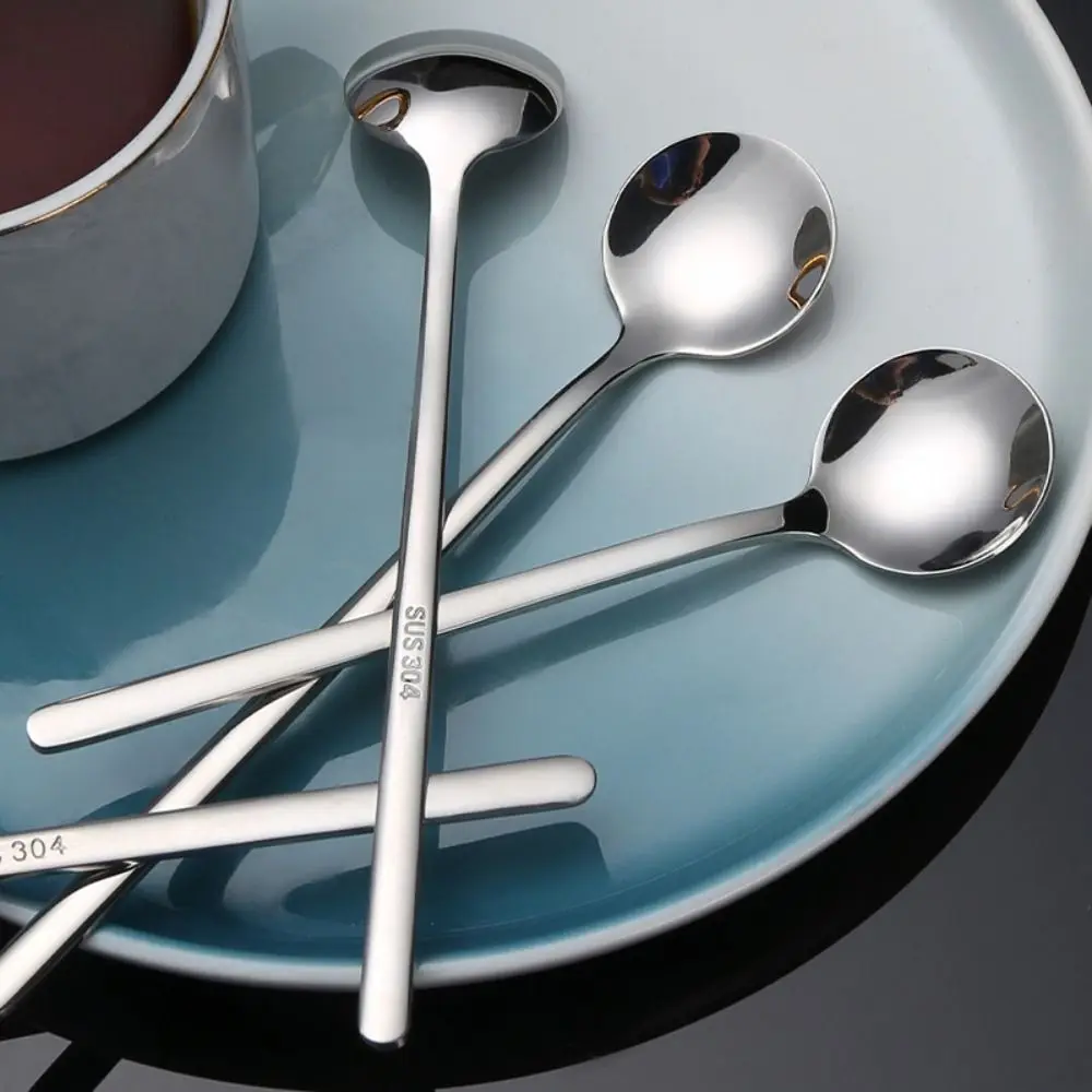 Long Handle Coffee Stirring Spoon Tea Dessert Cutlery Juice Gold Tea Spoons Dinnerware Ice Cream Scoop Tableware Kitchen Tools