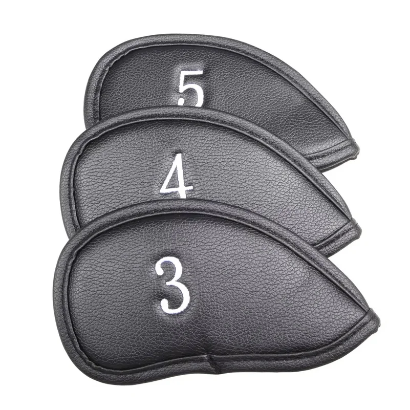 12 Pcs/set Portable PU Golf Club Iron Head Covers Protector Golfs Head Cover Set Golf Iron Head Cover Golf Accessories
