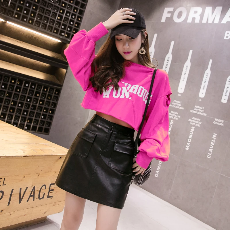 

New Korean Fashion Sexy Woman Skirts Womens PU Leather Skirt Casual Female Ladies Black Mini Skirt Dropshipping Cheap Wholesale