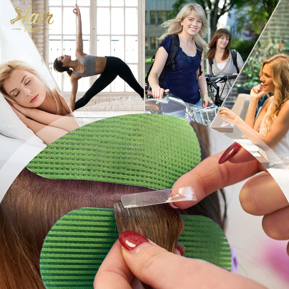 헤어 웨이트 60개입 단면 테이프 (헤어 익스텐션용) 울트라 홀드 테이프 롤 (인비저블 익스텐션용) 4*0.8cm 헤어 시스템 테이프