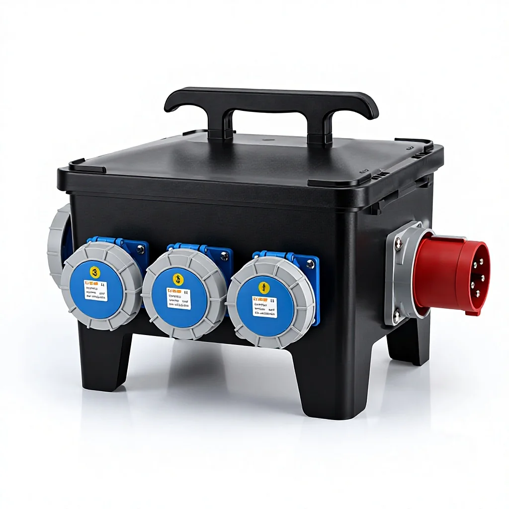 CHENF Electric Power Mobile 125A Input Plug 63A Output Waterproof IP67 Yellow Black Customized Distribution Box With MCB RCBO