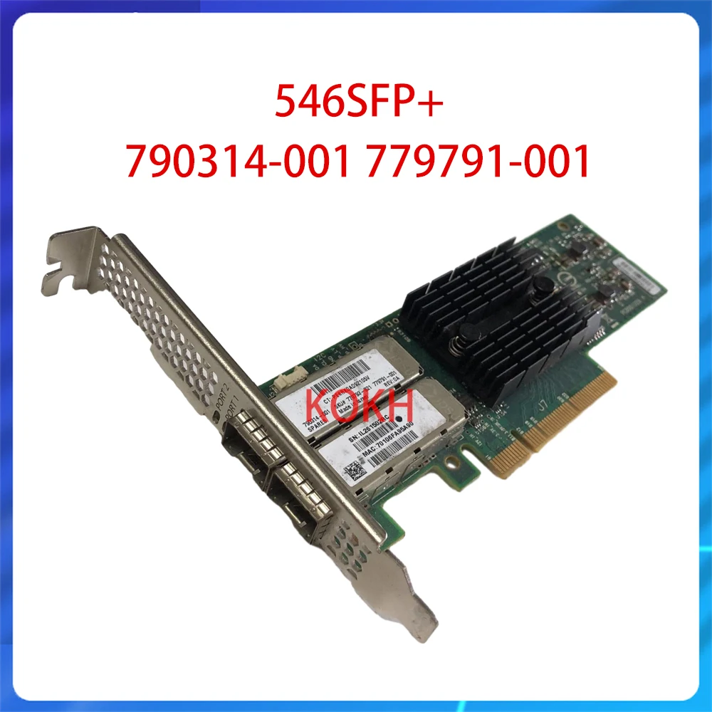 Original 790314-001 779791-001 546SFP+ ETHERNET 10GB 2-PORT 546SFP ADAPTER Network Card 779793-B21 CX312B MCX312B-XCCT