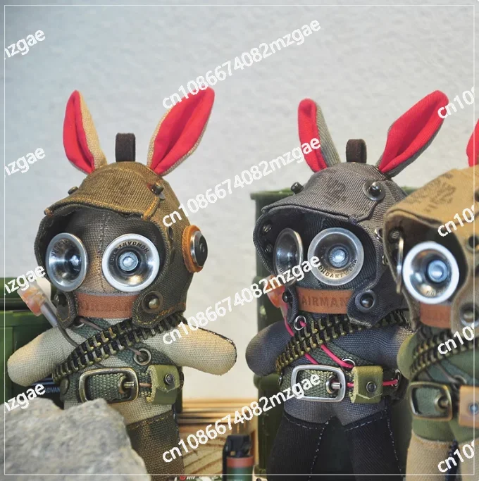 Steam Elf Original Personalized Creative Military Uniform Series Rabbit Doll, Steampunk Style, Function Bag Pendant