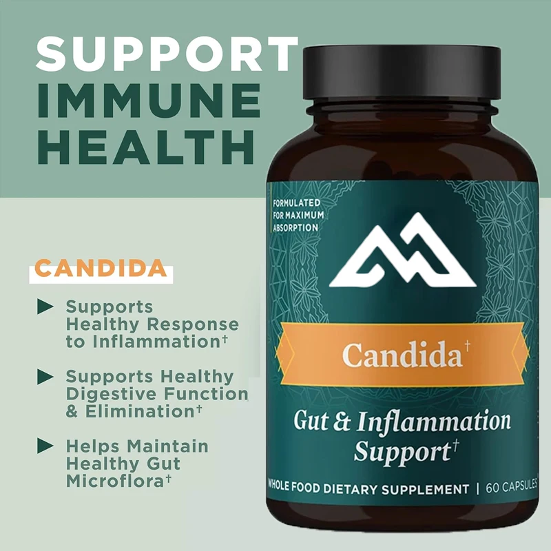 Intestinal health supplement, Candida capsules, relieve bloating and bloating, support immunity, gluten free, 60 capsules