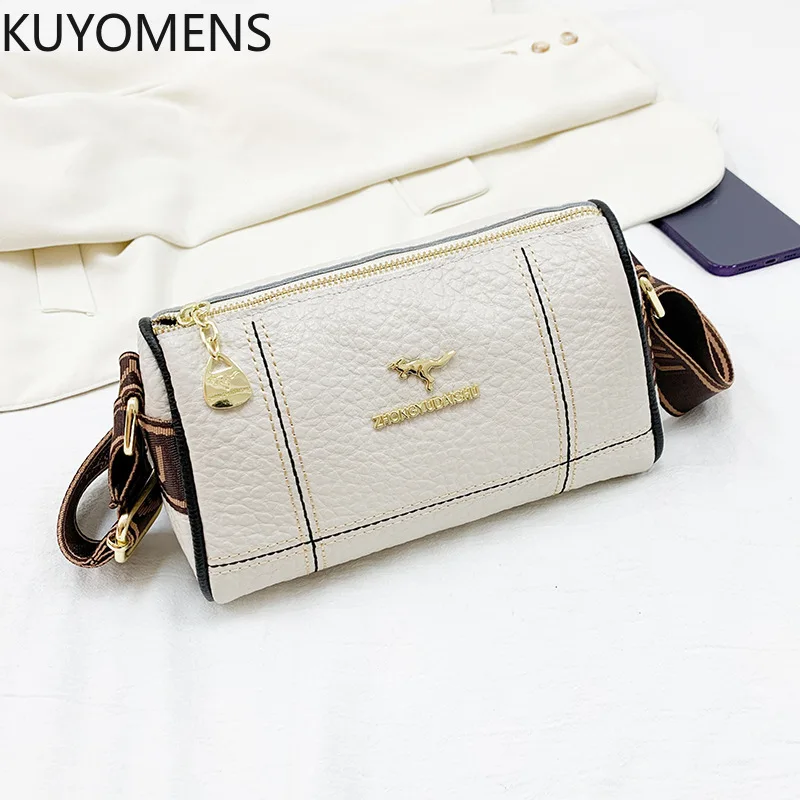 Women Genuine Leather Ladies Handbags Female Tote Sac High Quality Solid Color Genuine Leather Shoulder Crossbody Bags For