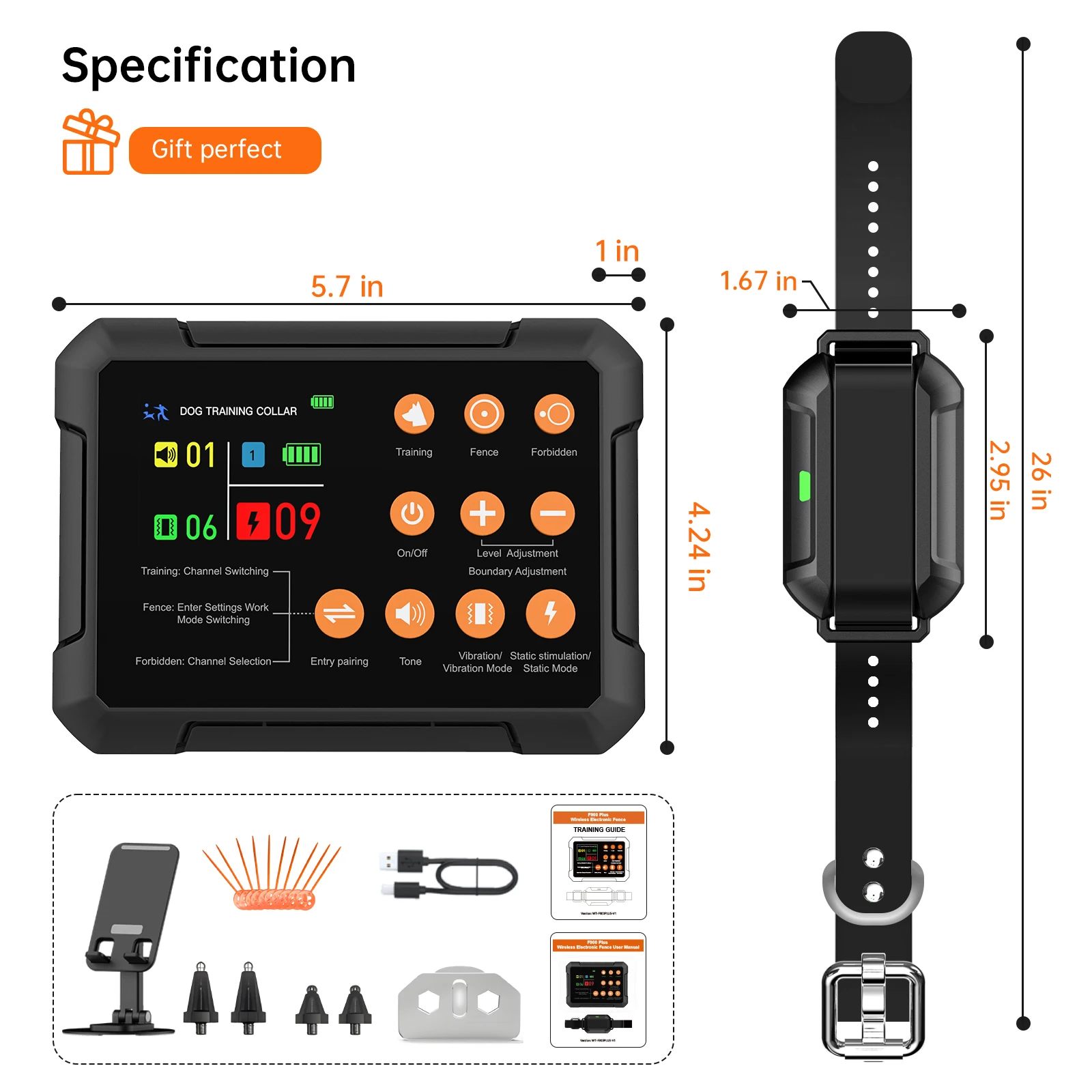 

Patented New Product 3-in-1Electric Fence Training Collar Forbidden Zone Wireless Boundary Containment System Wireless Dog Fence
