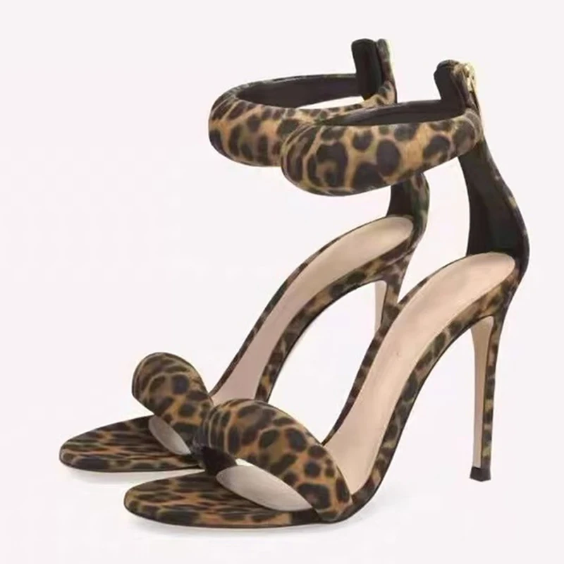 Liyke High Quality Soft Cozy Leather Ankle Wrap Zip Sandal Women Summer Fashion Open Toe Gladiator Heels Wedding Banquet Shoes image 5