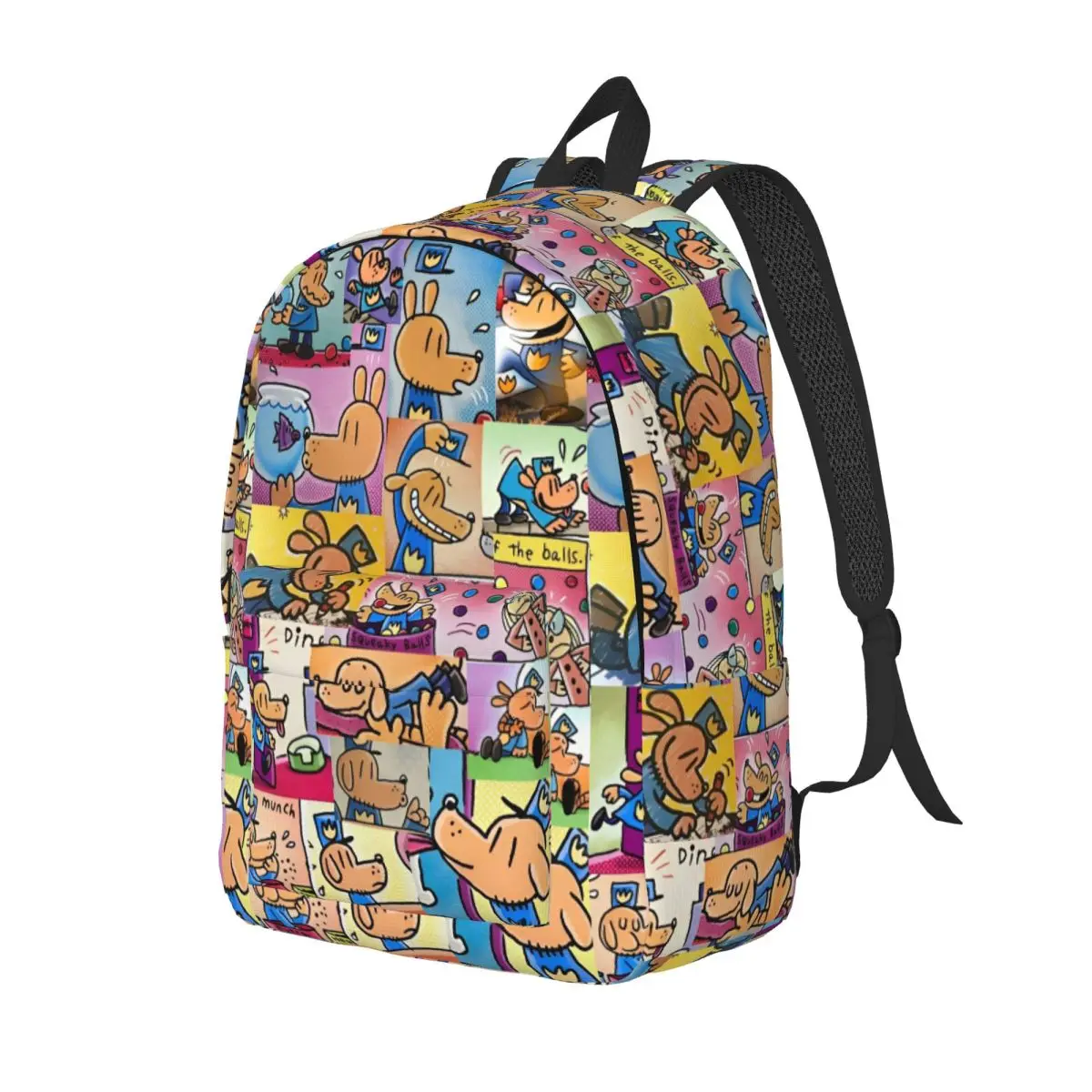 Dogman Collage Cool Manga Comic Mochila para hombres y mujeres Casual High School Business Daypack Dog Laptop Bolsas de lona ligeras