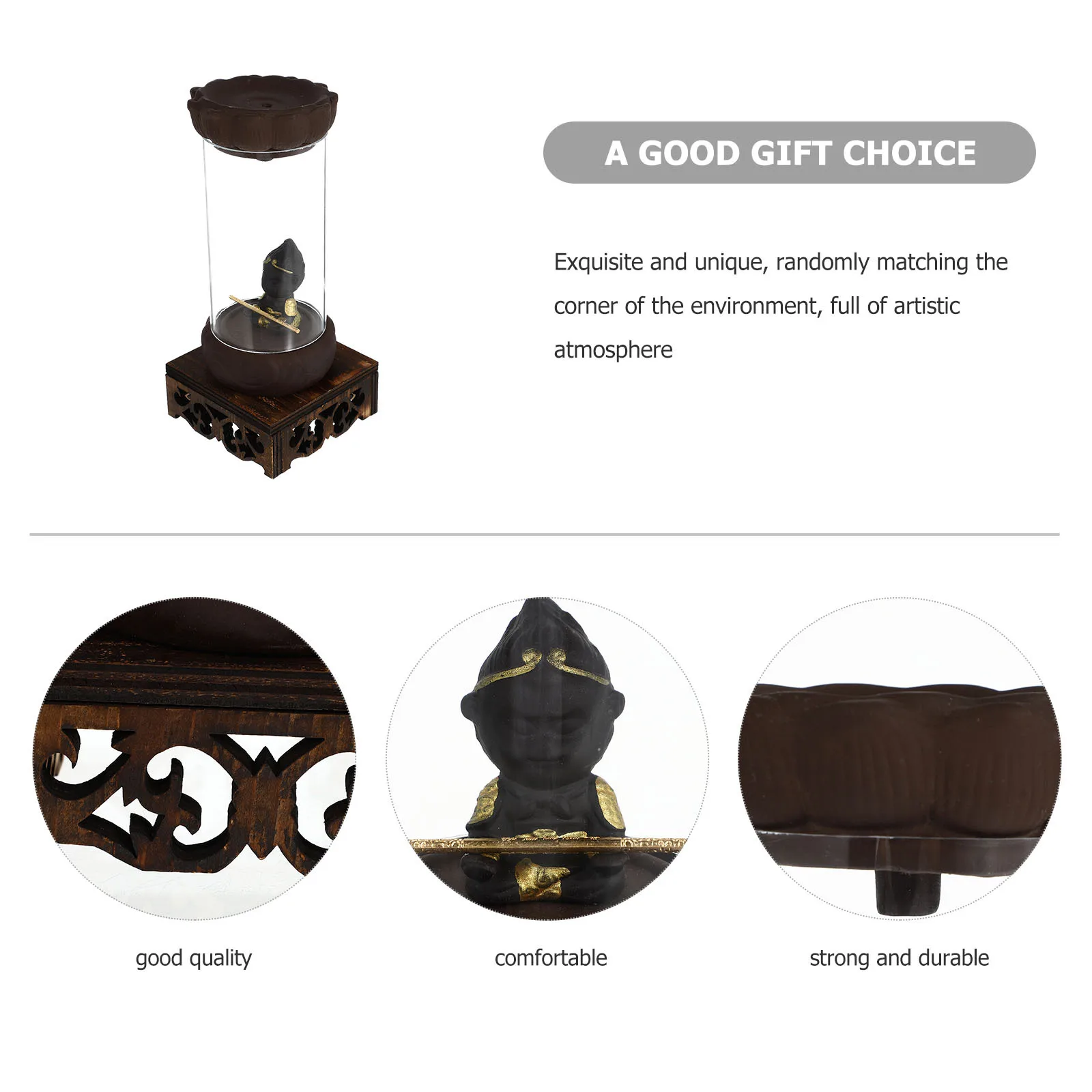 

1Pcs Elegant Backflow Incense Burner Ceramic Wood Home Fragrance Ornament Gift Idea Incense Burner Home Adornment