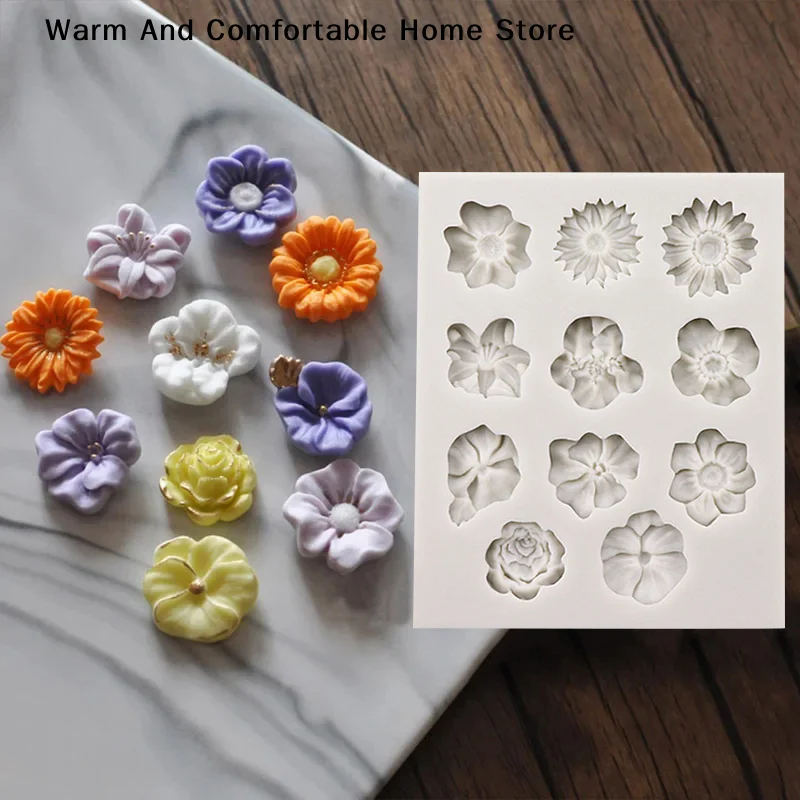 【SE】Rose Flower Series Silicone Mold Fondant Cake Chocolate Mold Cake Decoration Mold Flower Shape Handmade Soap Silicone Mold