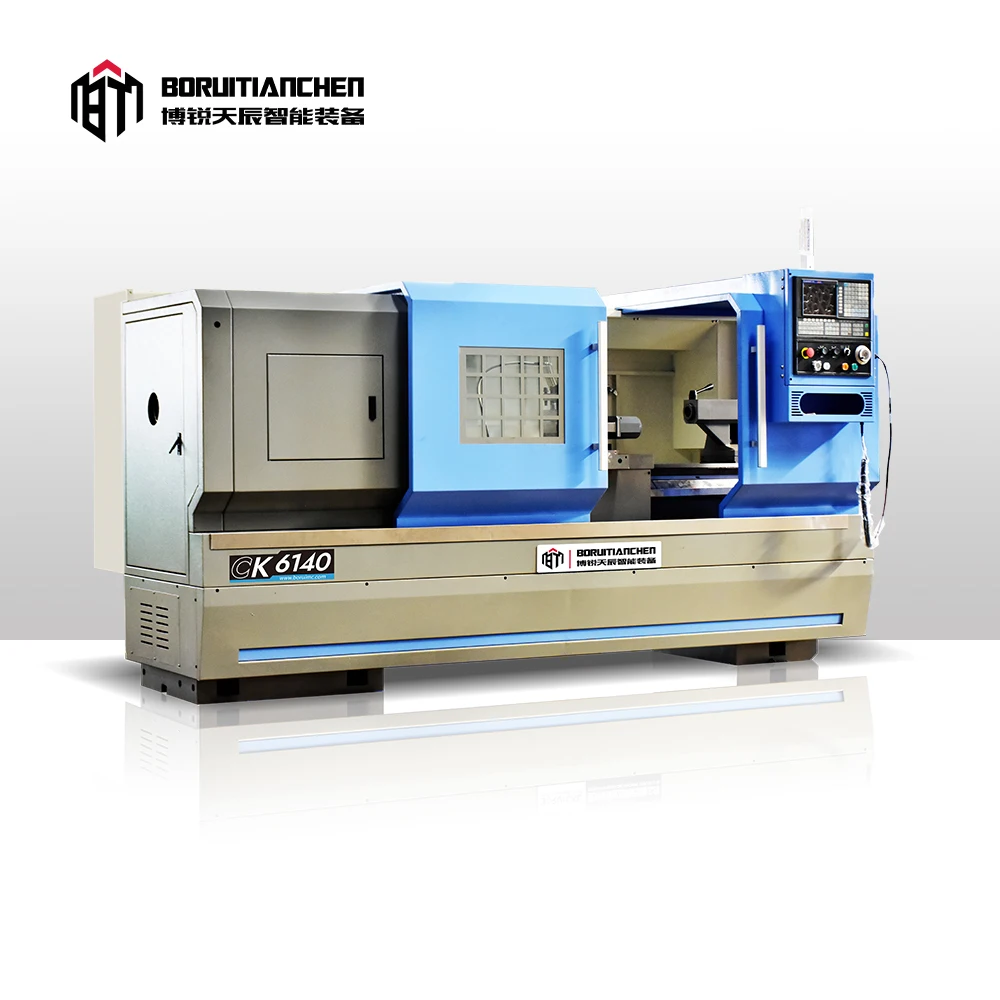 BORUI Gsk Fanuc Torno CNC Horizontal Hine Automatic Flat Bed Lathe Price CK6140 Metal Single Provided