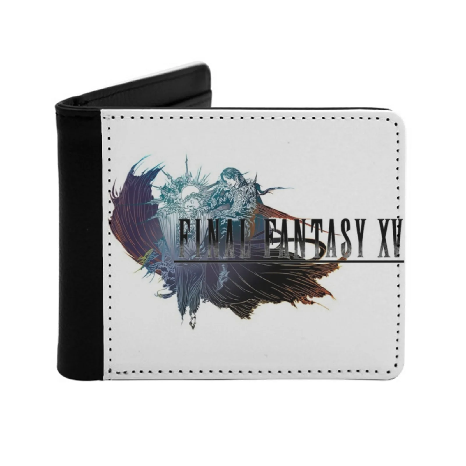 Final Fantasy Xv Ending Logo Short Pu Leather Wallet Men's Wallet Card Holder Purses Cash Pocket Wallet Noctis Cloud Ignis