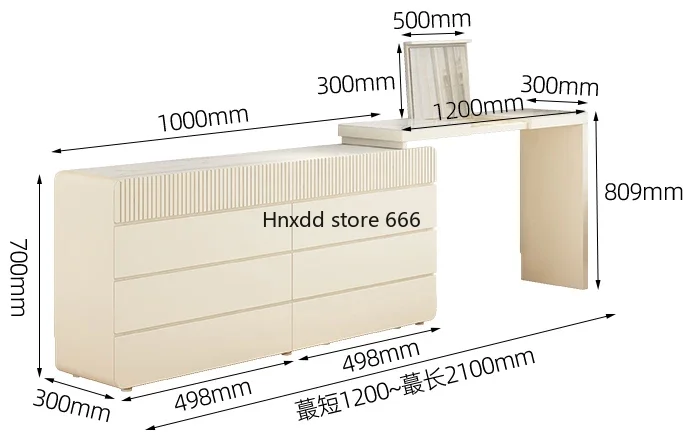 Cream Wind Flip Acht-Emmer Kast Dressoir Geïntegreerd