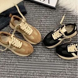 Leather Women Branded Sneakers Luxury 5cm Platform Casual Lace Up Lightweight Fashion Designer Womens Shoes Spring 2024