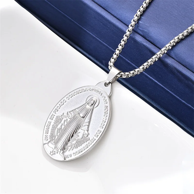 جديد اليونانية القديمة عملة العذراء القديمة العصرية الفولاذ المقاوم للصدأ قلادة قلادة بالجملة