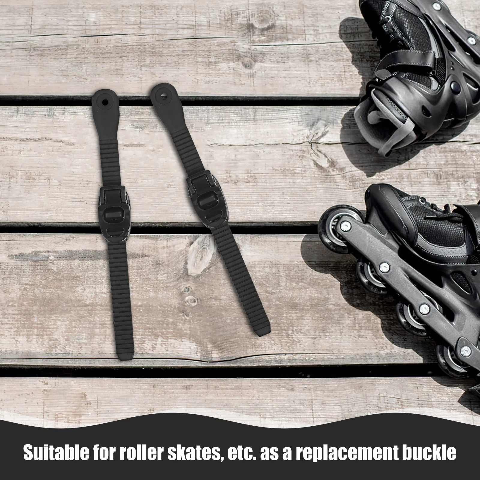 

2Sets Roller Skate Buckle Strap PVC Material Strong Clamping Design Easy Install Skate Replacement Buckle for Roller Skating