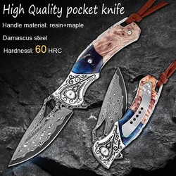 VG10 Damascus Steel folding knife pocket knife Outdoor camping tactical hunting survival folding knife EDC Hand tool knife