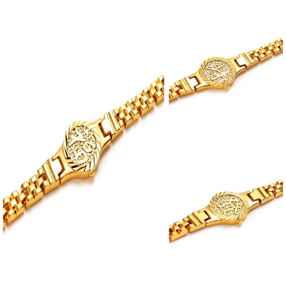 Real 999 Gold Fortune Watch Chain Long Do Not Lose Color with 24K Gold Fine Jewelry Classic Fortune Bracelet Ladies