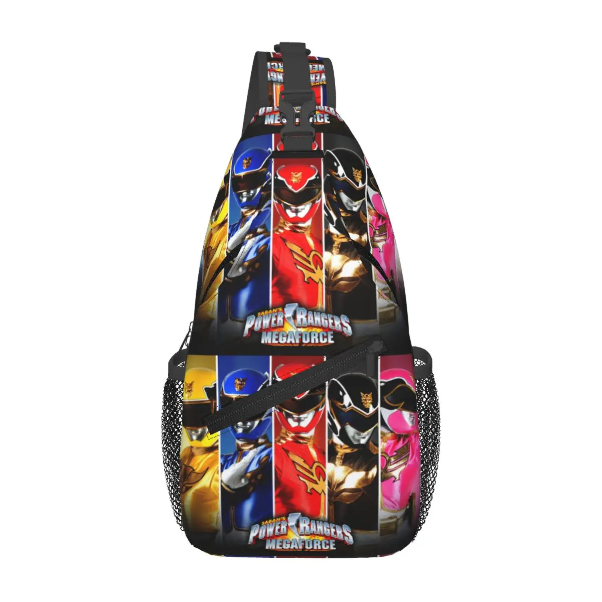 Mighty Morphin Power Ranger Chest Bag Men Sling Crossbody Backpack Chest Bag Travel Hiking Daypack Shoulder Bag