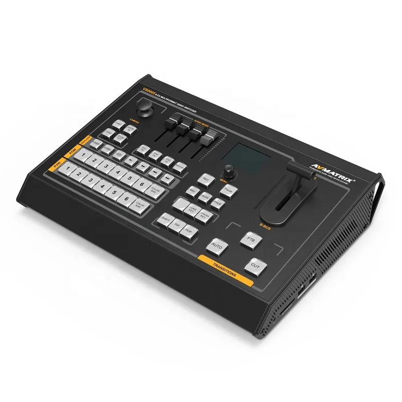 Avmatrix VS0605 Live Production Video Switcher Mixer 6-Channel Multi-Format Video Converter with Recorder