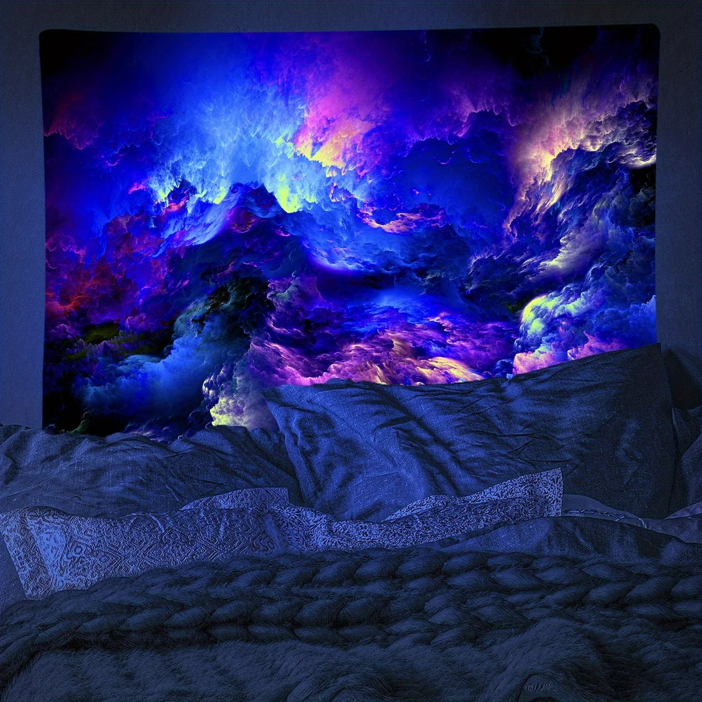 VIKAMA Nebula Cloud Tapestry Psychedelic Galaxy Wall Hanging for Bedroom Trippy Decor Wall Hanging Tapestry Home Decor